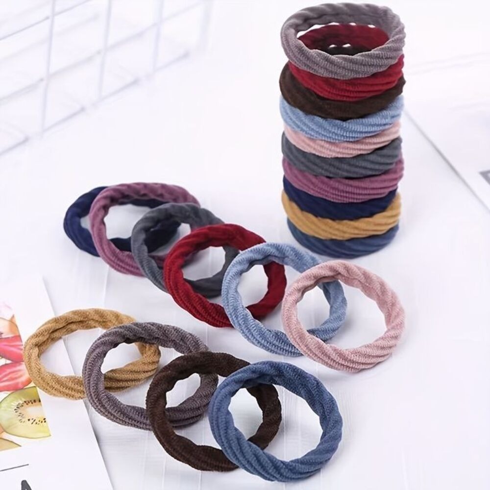 韓式Y2K配色彈力髮圈 加強彈力耐用材質 100入-細節圖8