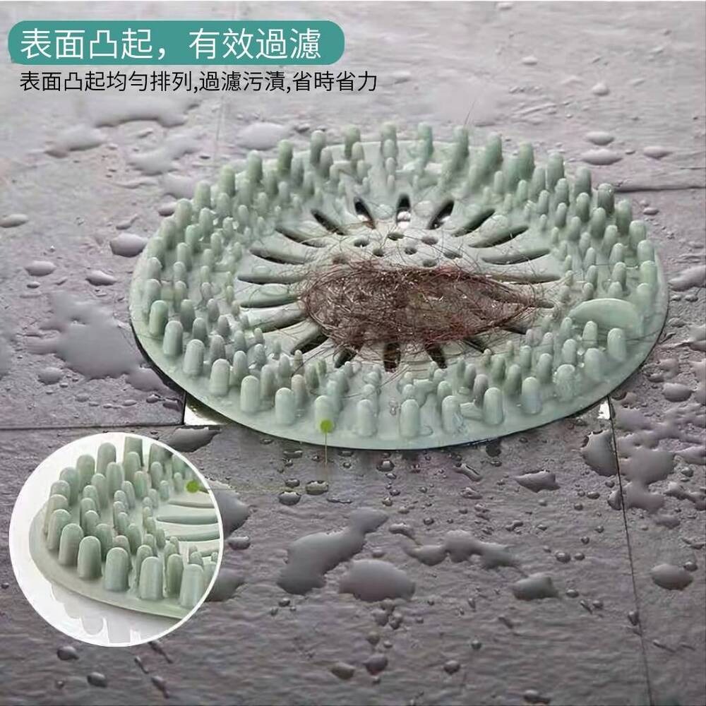 【居清者】矽膠防堵過濾蓋 凸起設計完美攔截毛髮雜物 手把提起雜物秒清 無需再通水管-細節圖5