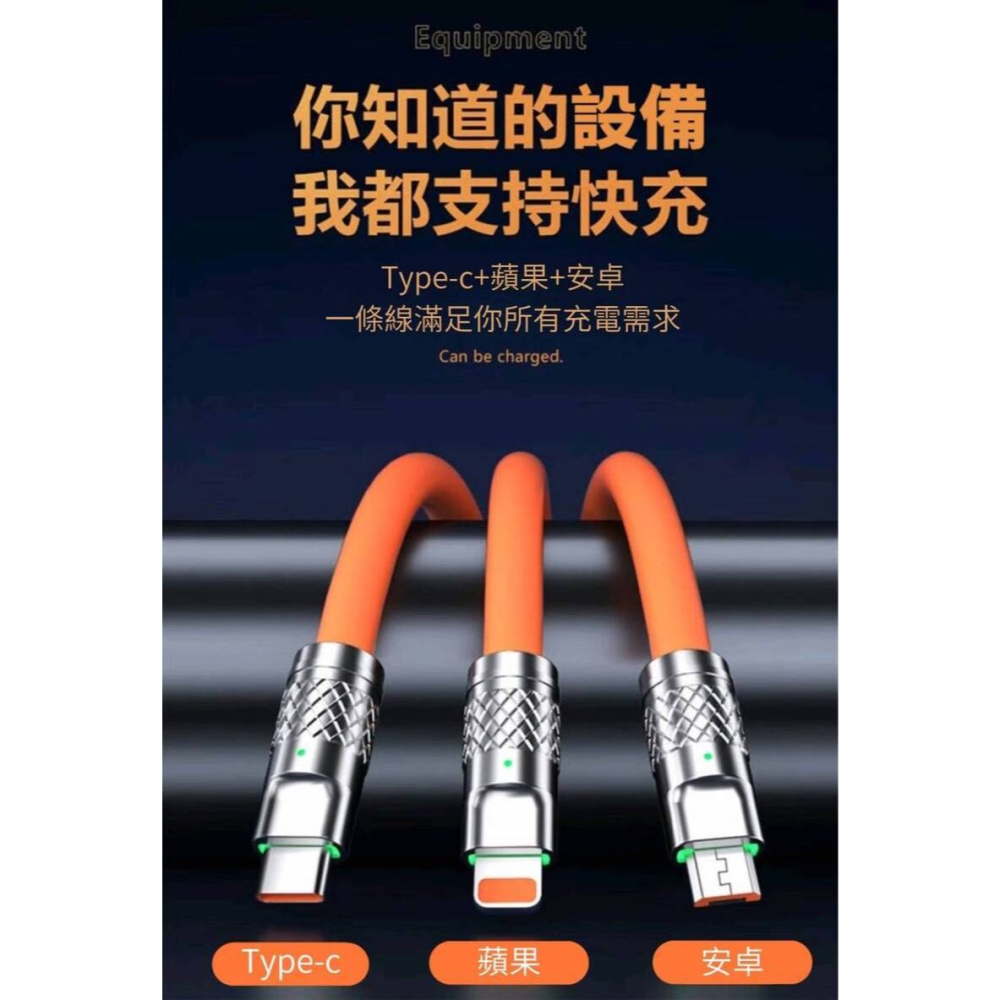 純銅芯超快充三合一充電線-細節圖6