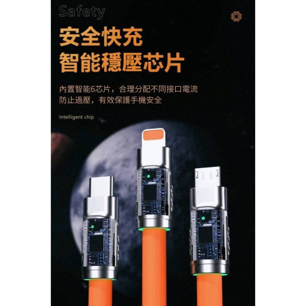 純銅芯超快充三合一充電線-細節圖7
