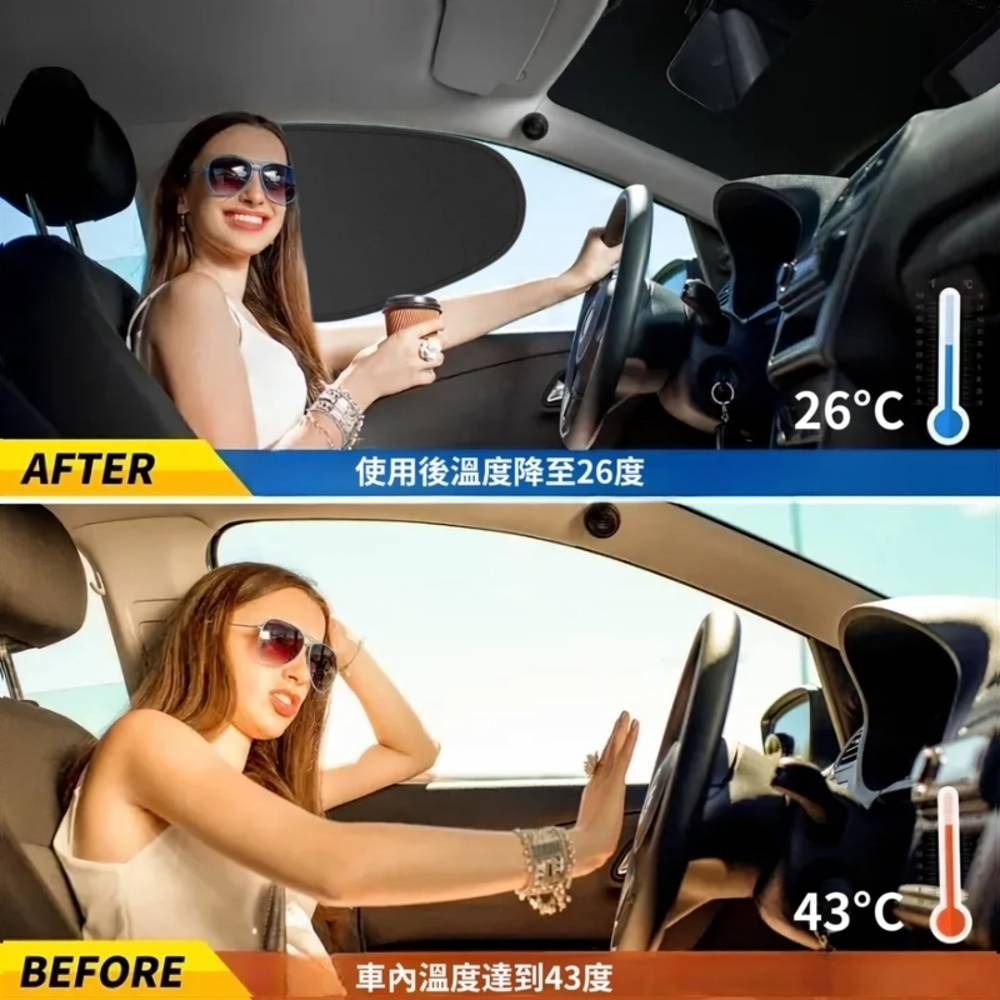 【KOVOL】四件套組 0透光靜電車窗遮陽擋 溫度直降20度-細節圖5