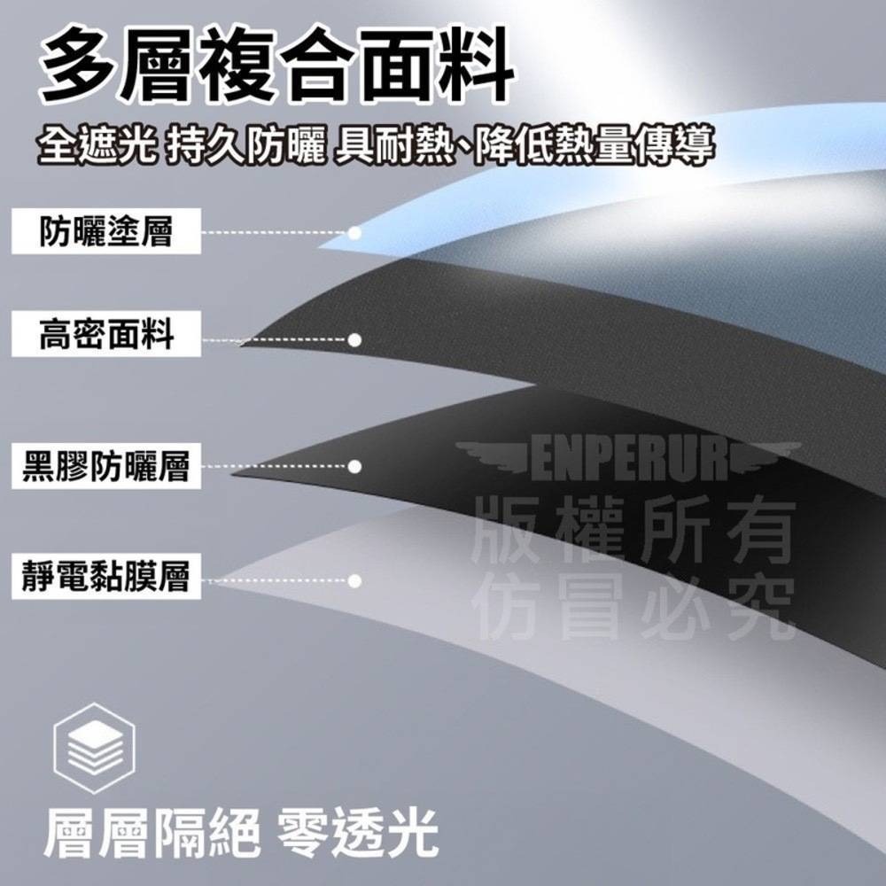 【KOVOL】四件套組 0透光靜電車窗遮陽擋 溫度直降20度-細節圖7