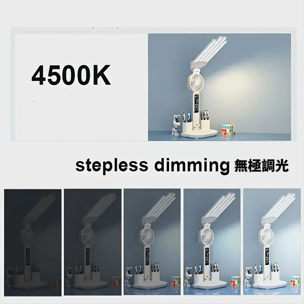 四排護眼風扇支架檯燈 大面積照亮 專為深度工作設計-細節圖6