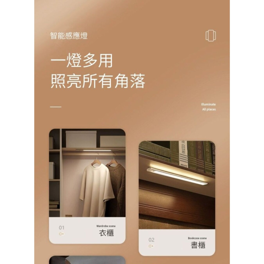 0秒亮超薄磁吸感應燈40cm 柔光護眼全屋通用-細節圖5