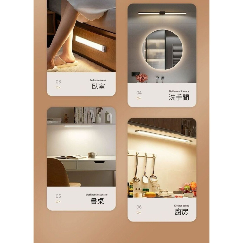 0秒亮超薄磁吸感應燈40cm 柔光護眼全屋通用-細節圖6
