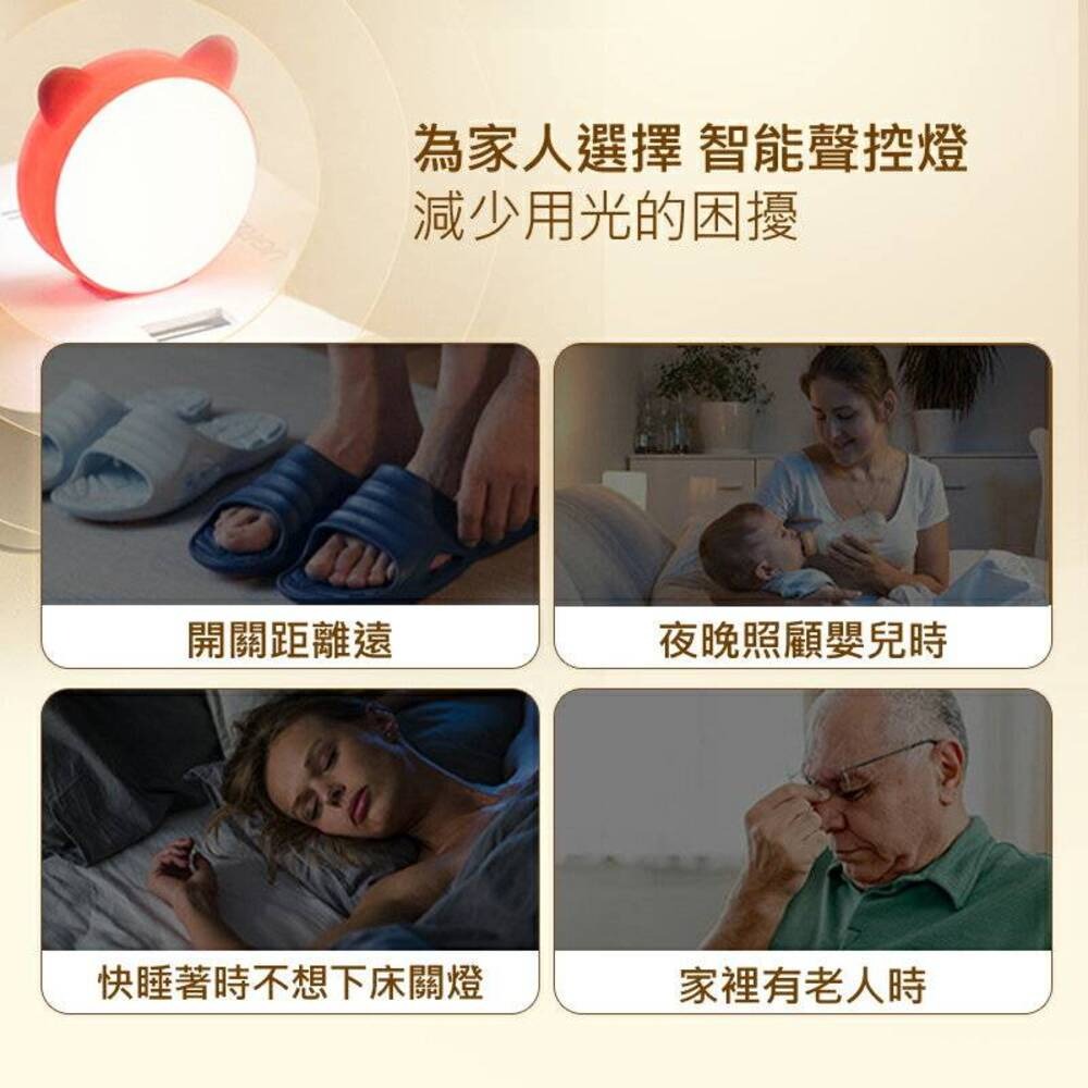 【智能語音 萌貓造型】萌貓可愛語音聲控夜燈 小夜燈 桌面夜燈 房間樓梯間廁所-細節圖2