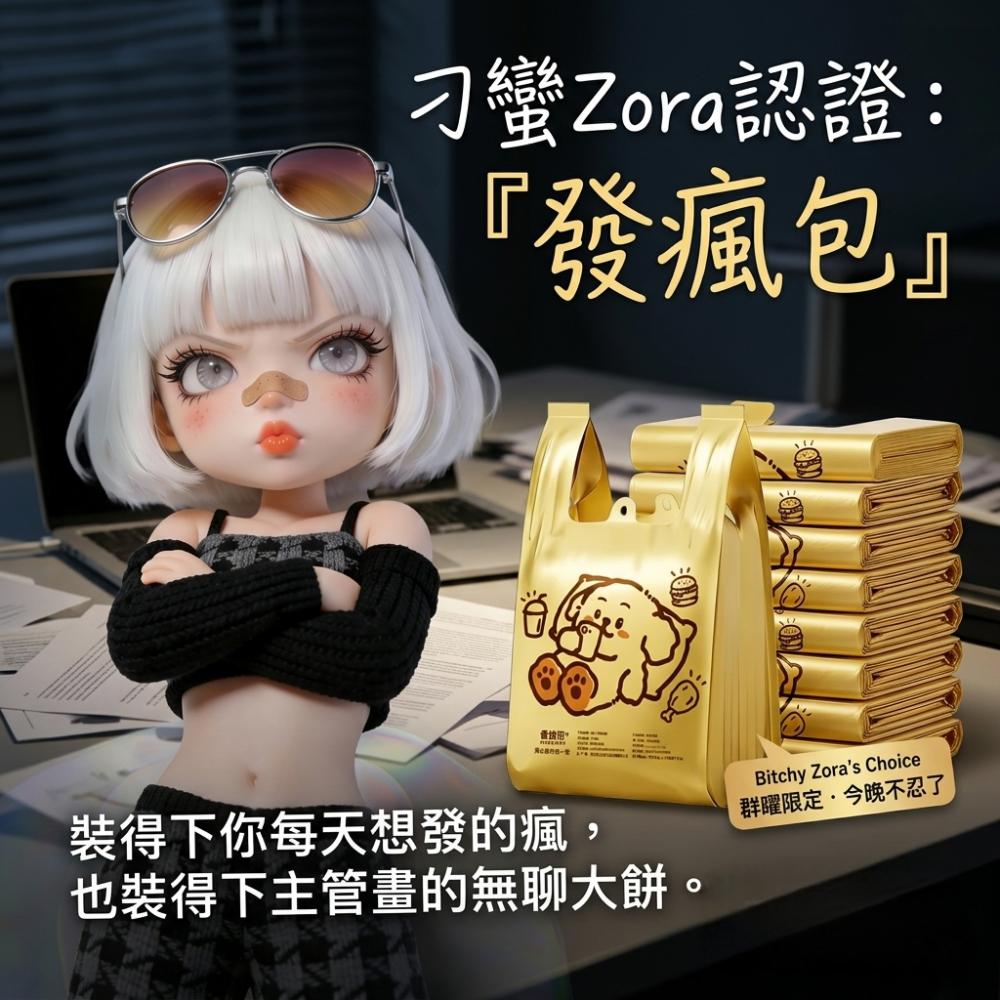Zora 酷甜生活系列 | 土豪金發瘋專用手提垃圾袋-細節圖2