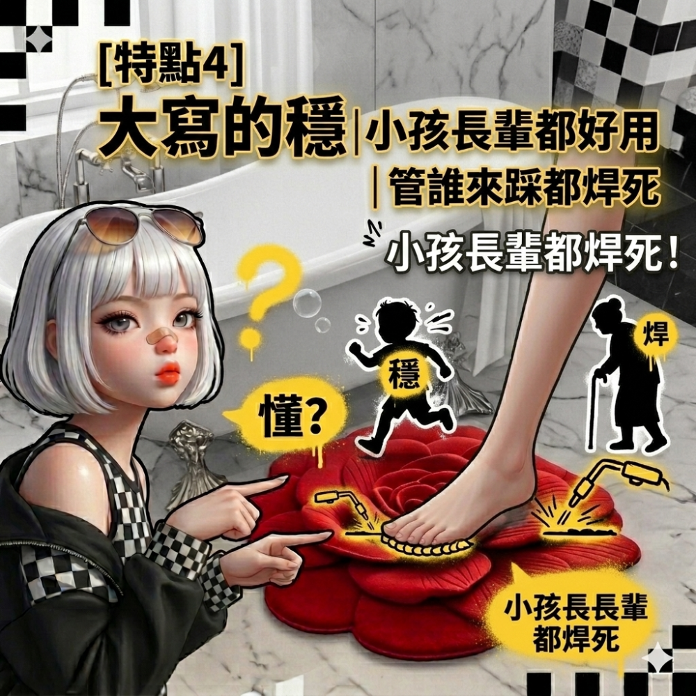 Zora傲嬌除濕系列 | 踏平水氣富貴牡丹浮雕秒乾硅藻泥吸水地墊-細節圖6