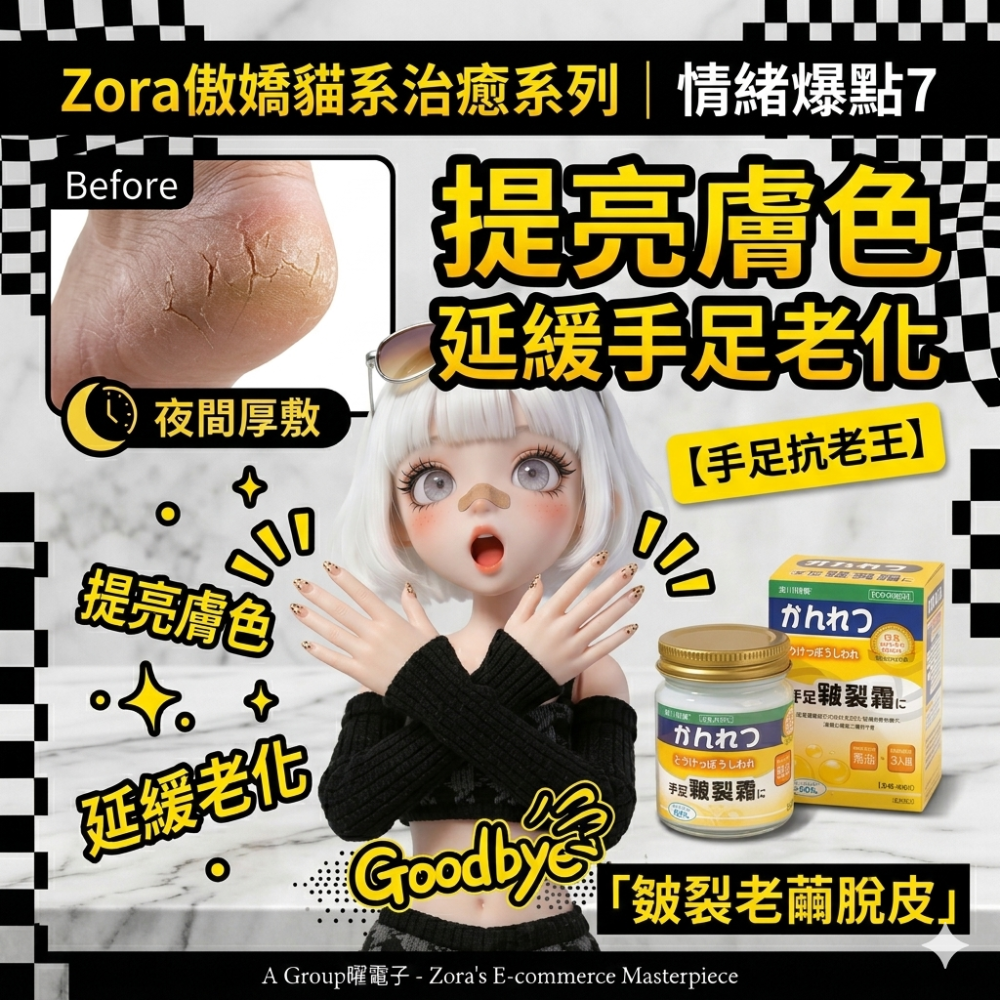 Zora 傲嬌貓系治癒系列 | 森川爆水級皴裂修護霜95%角質軟化一夜告別老繭脫皮-細節圖8