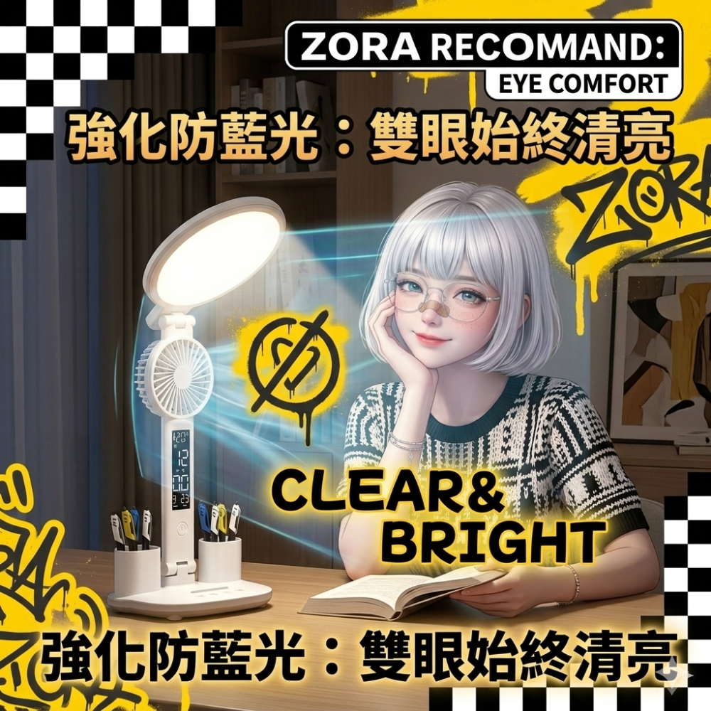 Zora 不斷線發光系列 | 熬夜發瘋拒絕乾澀的降溫護眼檯燈-細節圖2
