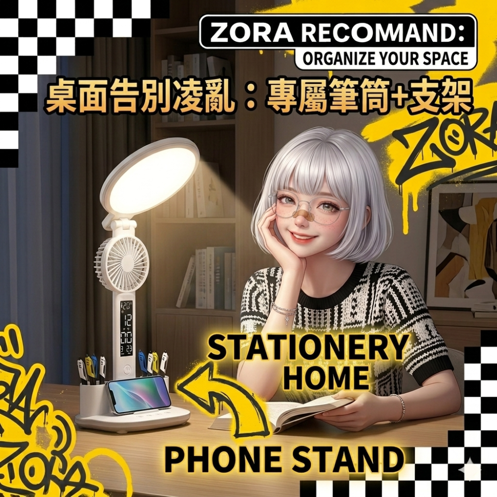 Zora 不斷線發光系列 | 熬夜發瘋拒絕乾澀的降溫護眼檯燈-細節圖3