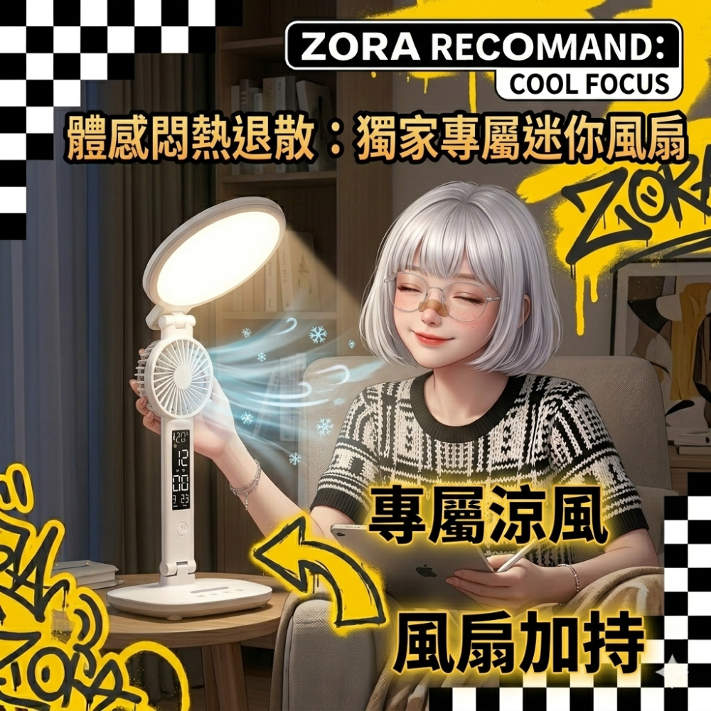 Zora 不斷線發光系列 | 熬夜發瘋拒絕乾澀的降溫護眼檯燈-細節圖5