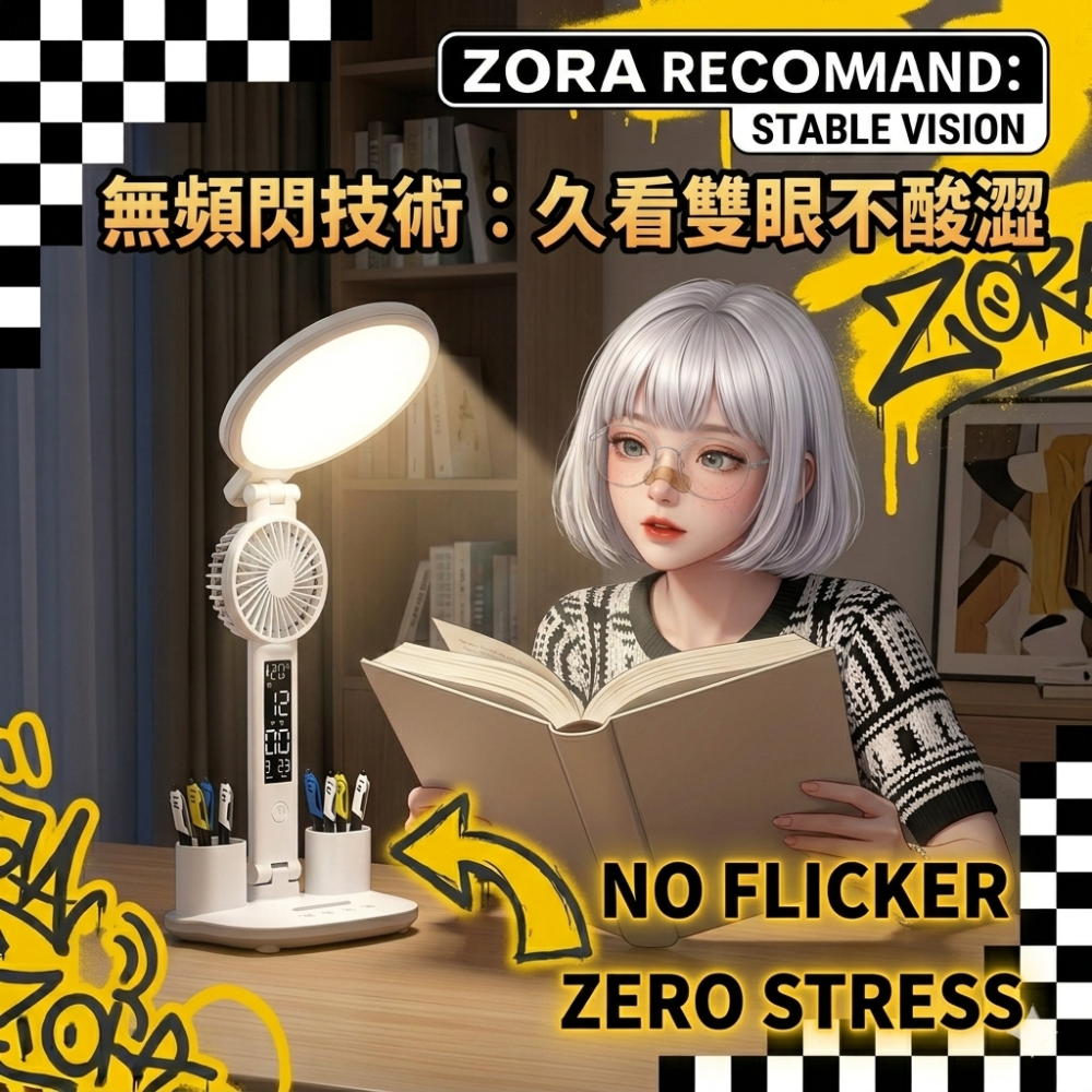 Zora 不斷線發光系列 | 熬夜發瘋拒絕乾澀的降溫護眼檯燈-細節圖6