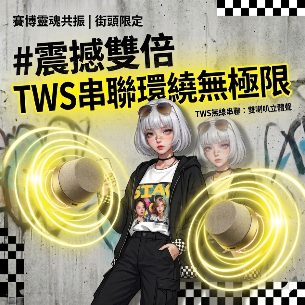 Zora 賽博靈魂共振系列 | 傲嬌金限定磁吸無線低音砲音響-細節圖10