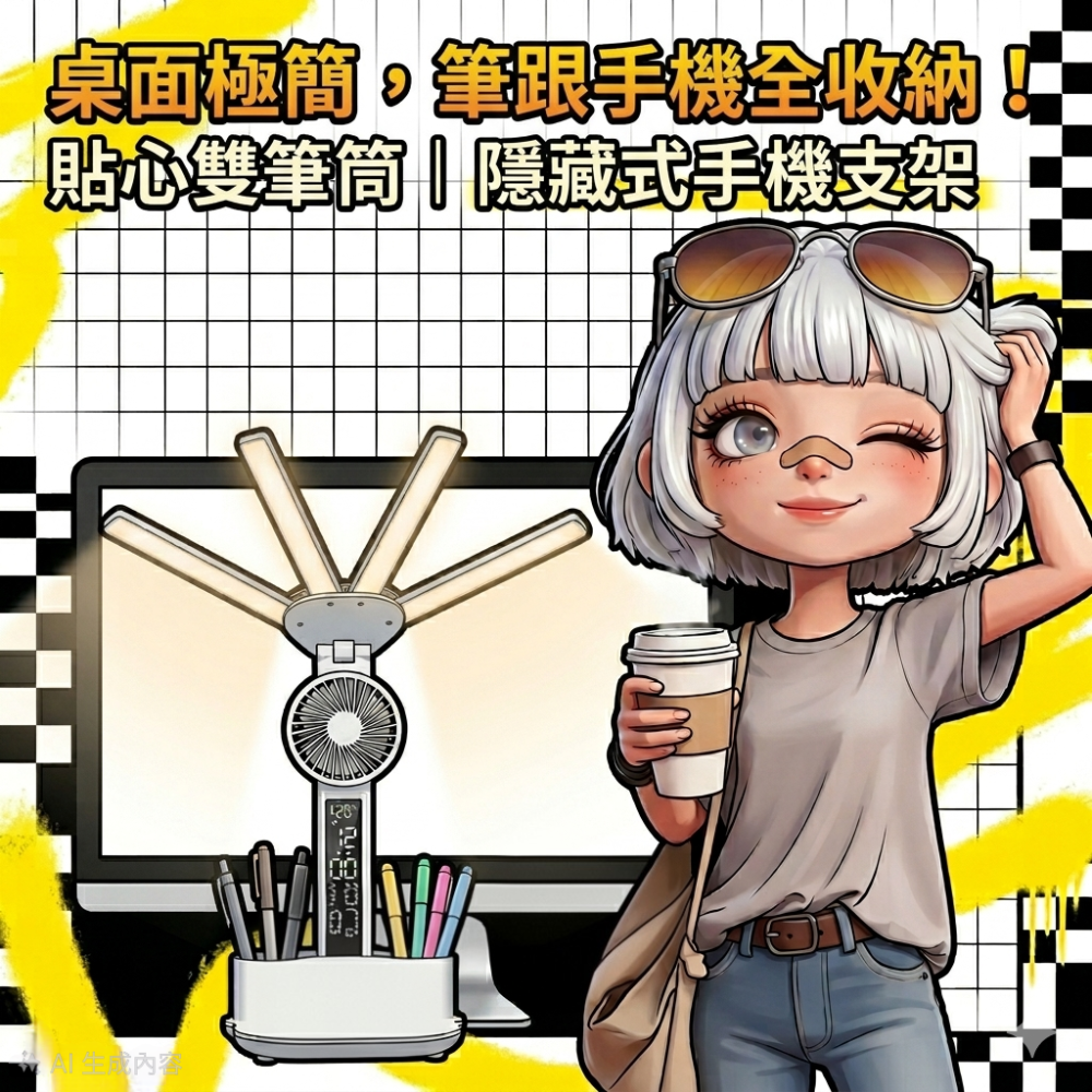 Zora 數位游牧極簡系列 | 傲嬌全能護眼風扇核能檯燈-細節圖4
