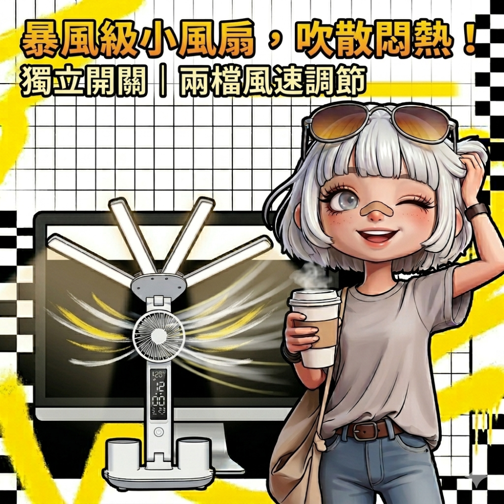 Zora 數位游牧極簡系列 | 傲嬌全能護眼風扇核能檯燈-細節圖6