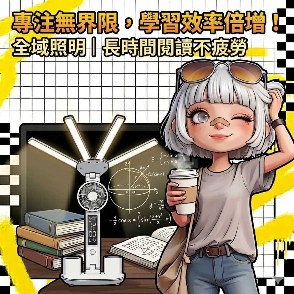 Zora 數位游牧極簡系列 | 傲嬌全能護眼風扇核能檯燈-細節圖7