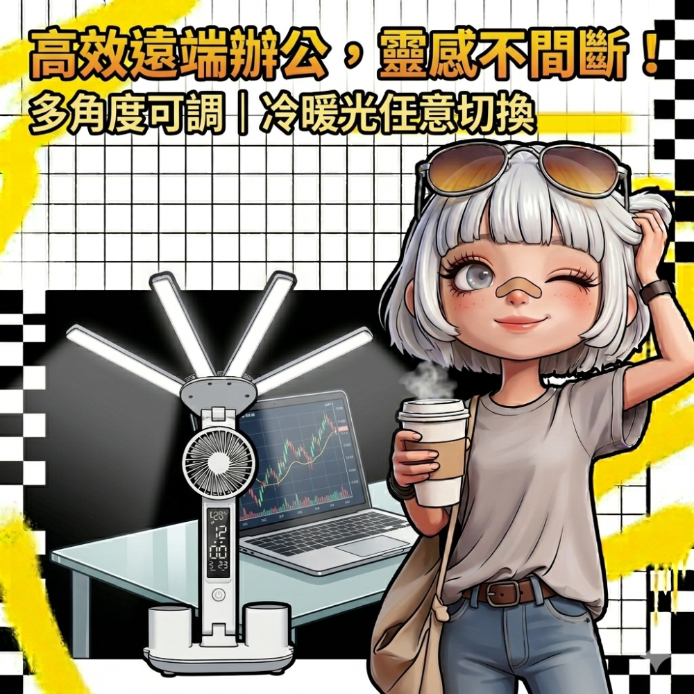 Zora 數位游牧極簡系列 | 傲嬌全能護眼風扇核能檯燈-細節圖8