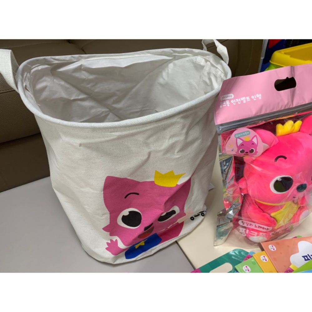 pinkfong 碰碰狐 玩具收納袋 鯊魚寶寶 洗衣袋 收納箱 收納提籃-細節圖2