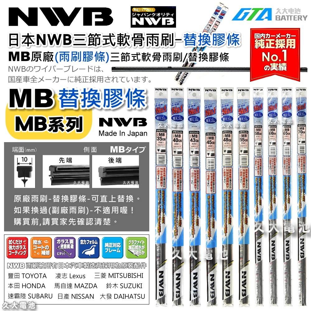 【可超取】日本 NWB MB系列 MB35GN (10mm) 雨刷膠條 軟骨雨刷皮  三節式軟骨雨刷替換膠條 日本製造-細節圖2