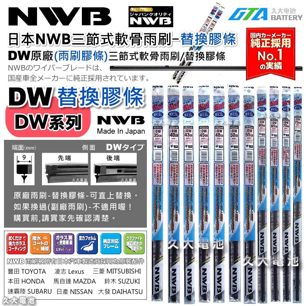 【可超取】日本 NWB DW系列 DW45GN 雨刷膠條 軟骨雨刷皮 NU/NS系列 三節式軟骨雨刷替換膠條 日本製造-細節圖2