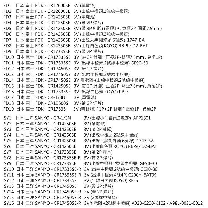 ✚久大電池❚ 日本 三洋 SANYO FDK CR14250SE 3V 帶針腳2P 【PLC工控電池】SY3-細節圖6