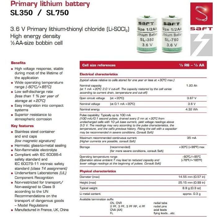 ✚久大電池❚ 法國 SAFT SL-750 3.6V 西門子 S5 PLC 一次性鋰電 【PLC工控電池】 SA6-細節圖2