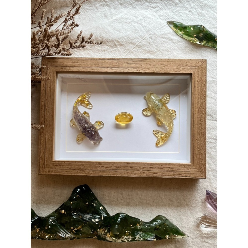 《九如太極》雙鯉納財｜手工能量藝術框-細節圖3