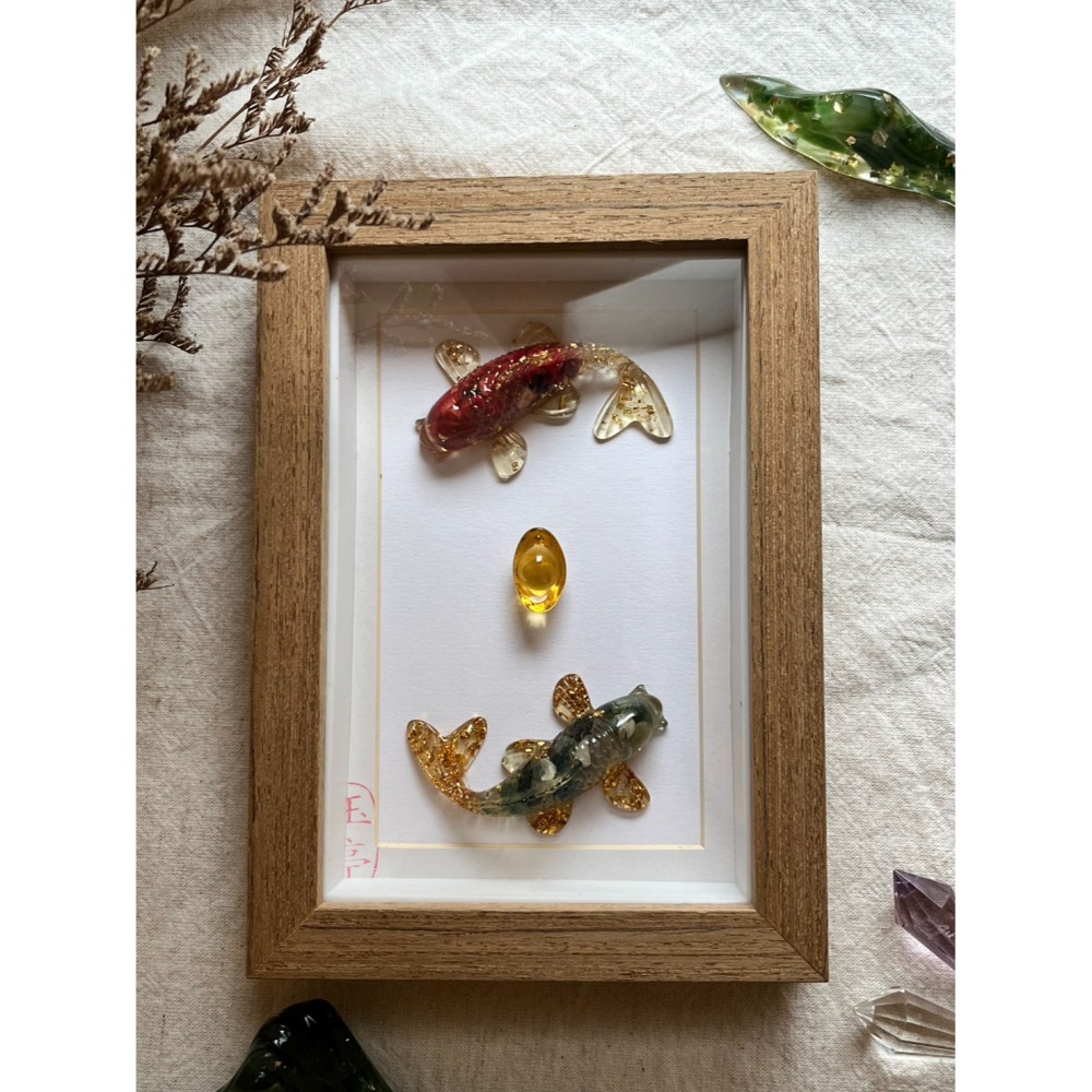 《九如太極》雙鯉納財｜手工能量藝術框-細節圖4