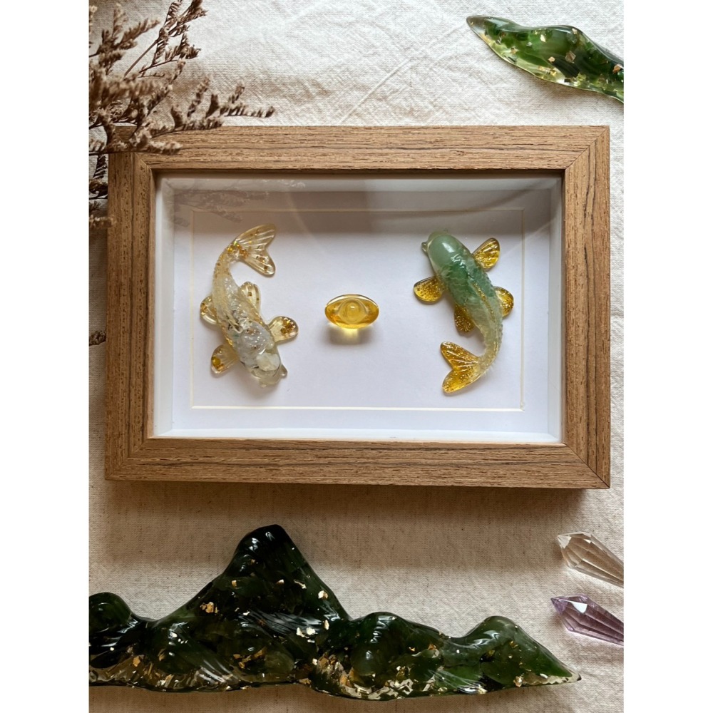 《九如太極》雙鯉納財｜手工能量藝術框-細節圖6