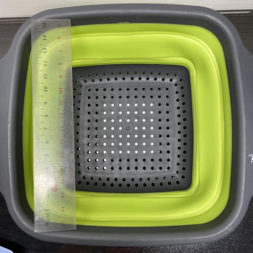 方形摺疊瀝水籃 水苔籃 水果盤 洗菜籃 洗菜盆 矽膠摺疊-細節圖3