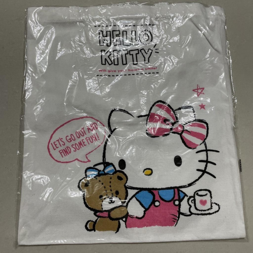 三麗鷗 Hello Kitty 購物袋 帆布袋 日本正品 手提 小提袋 購物袋 花布 棉麻 印花 布包 手提袋 凱蒂貓