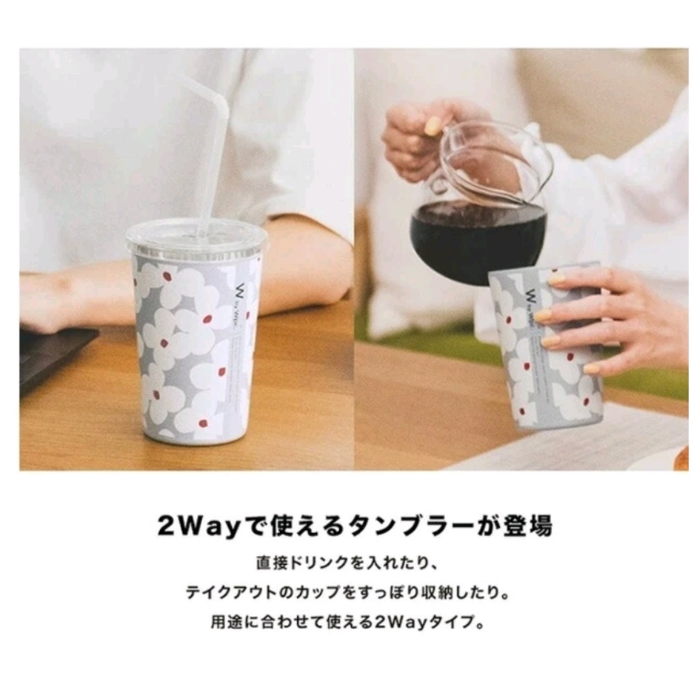 現貨 日本 Wpc 不鏽鋼 保溫保冷杯 真空雙層 日本直送 飲料杯 水杯 杯子 北歐風 花朵-細節圖3