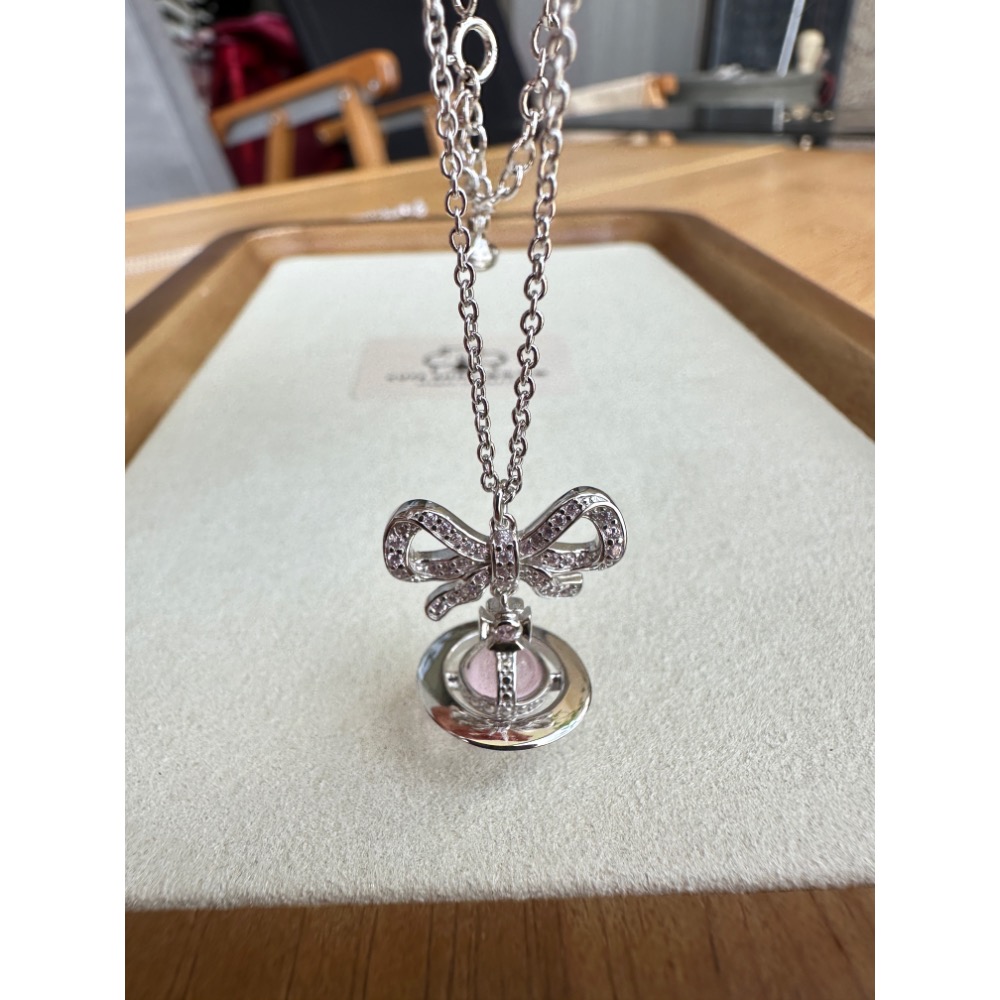 Cuteshop🪐 vivi高版蝴蝶結🎀orb項鍊 鎖骨鏈-細節圖3