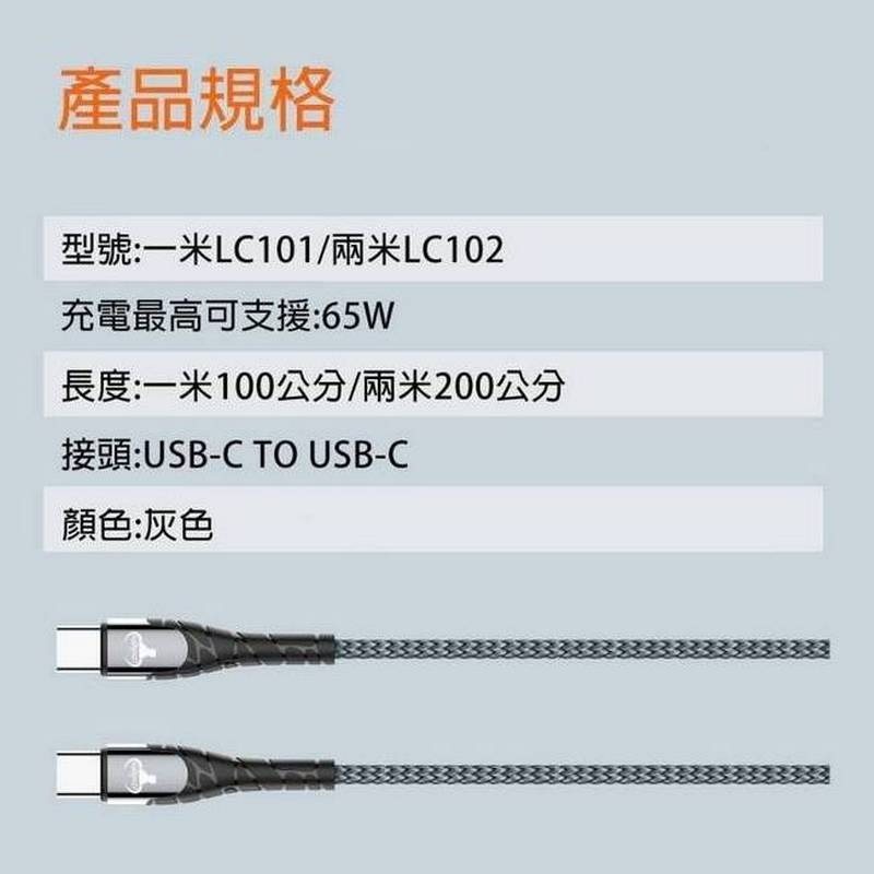 LDNIO 牛角聯名 力德諾 PD快充線 充電線 手機  1米 2米 編織 Type USB lightning-細節圖3