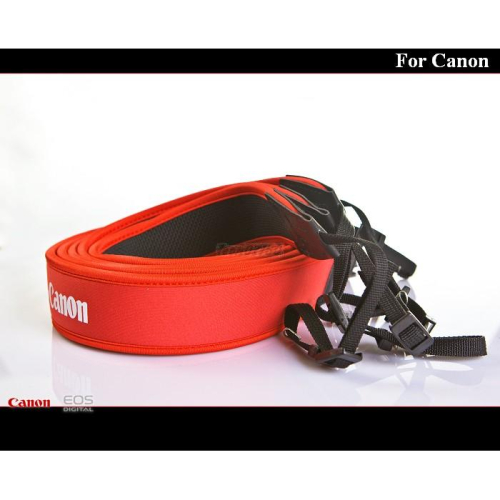 【特價促銷】Canon ＂紅白款＂及＂黑白款＂高質感彈力減壓背帶 (適用所有 Canon 單眼相機)