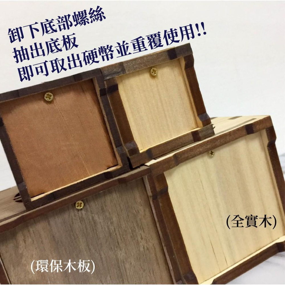 第一桶金 全實木 大(7.5cm)/小(4.8cm)方塊存錢筒-細節圖3