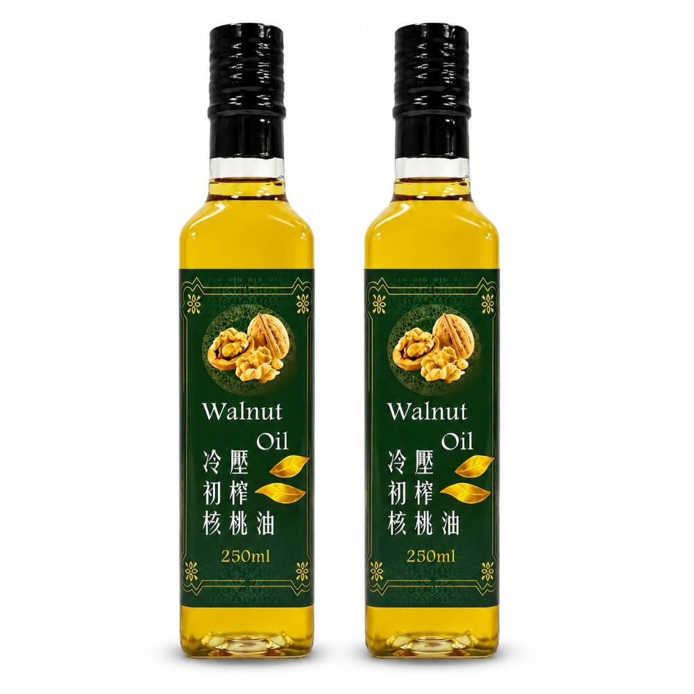 【金海湘商行】核桃油 冷壓初榨核桃油 堅果油 250ML 手提盒裝 得勝家族-規格圖1