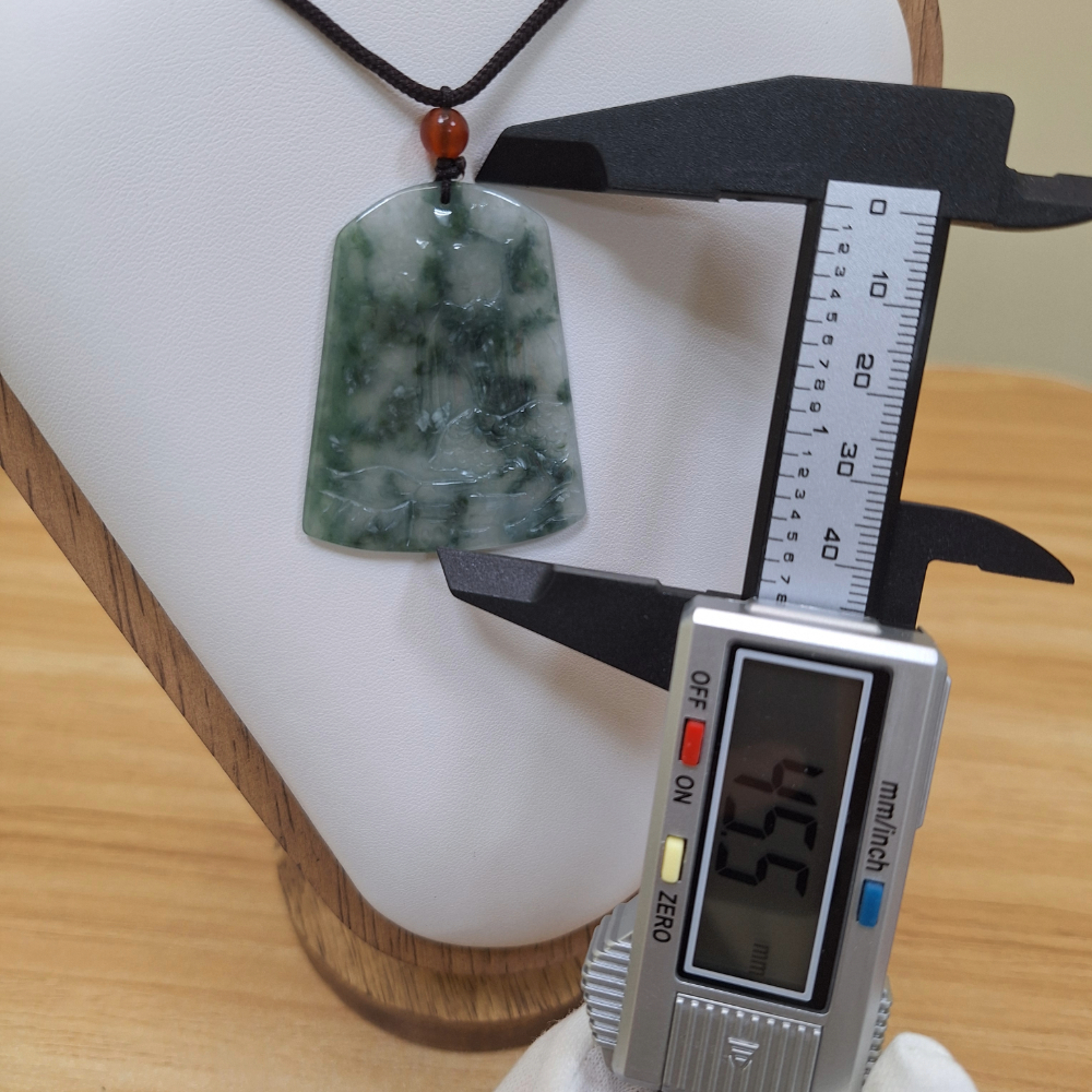 ✨️色漾軒✨️ 淺浮雕飄花山水牌 #天然A貨翡翠-細節圖4