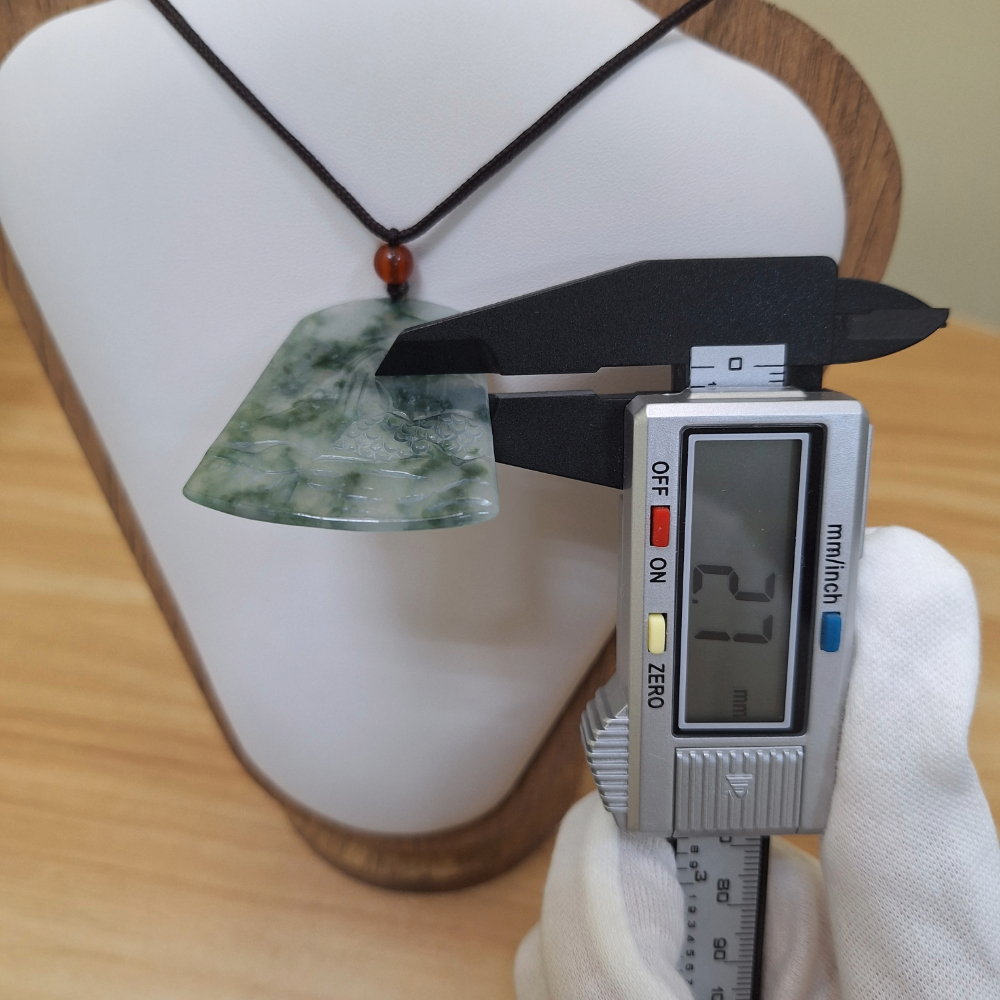 ✨️色漾軒✨️ 淺浮雕飄花山水牌 #天然A貨翡翠-細節圖5