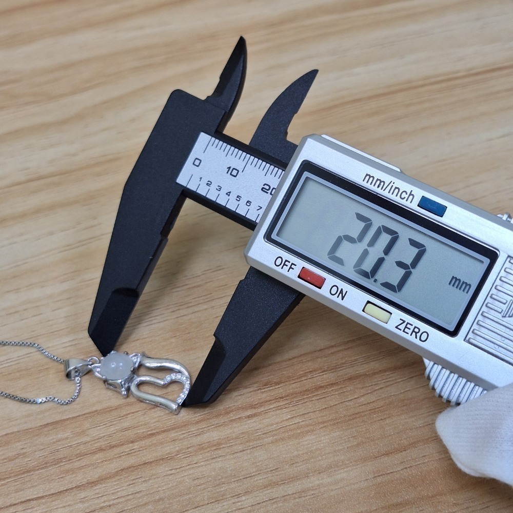 ✨️色漾軒✨️ 白冰翡翠時尚貓咪項鍊 #S925銀 #不封底 #天然A貨翡翠-細節圖3