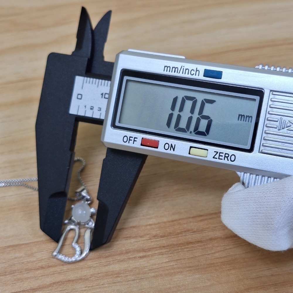 ✨️色漾軒✨️ 白冰翡翠時尚貓咪項鍊 #S925銀 #不封底 #天然A貨翡翠-細節圖4