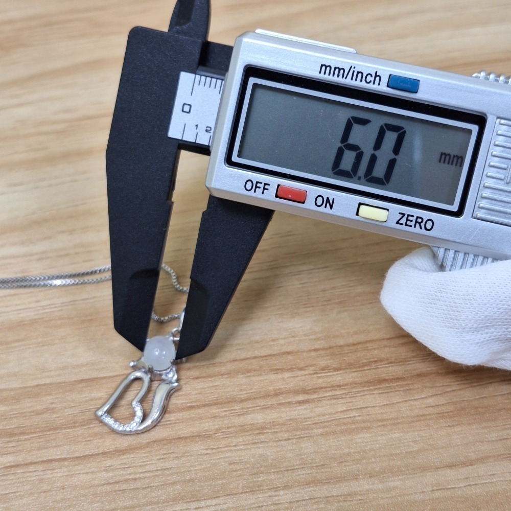 ✨️色漾軒✨️ 白冰翡翠時尚貓咪項鍊 #S925銀 #不封底 #天然A貨翡翠-細節圖5