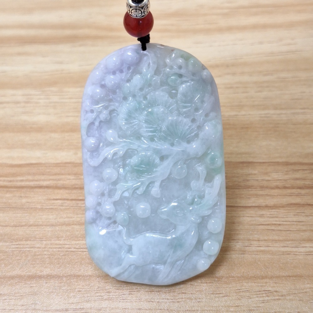 ✨️色漾軒✨️ 松鹿長存 #春帶彩  #紫翡翠 #天然A貨翡翠-細節圖2