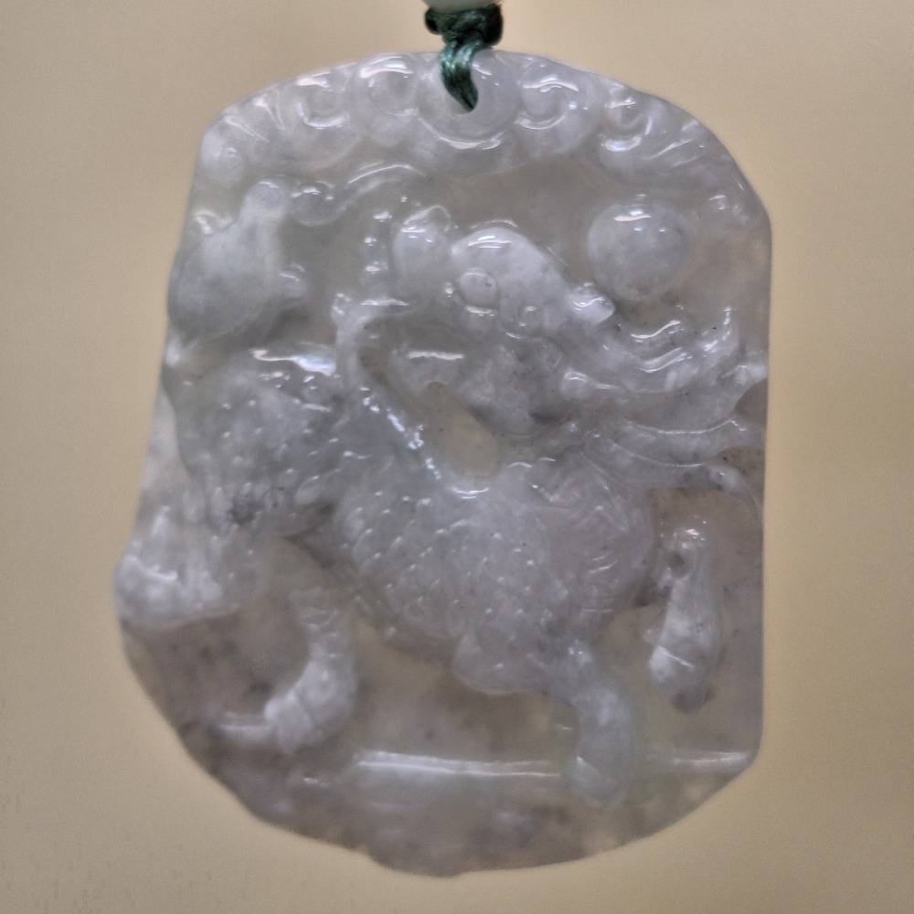 ✨️色漾軒✨️糯冰烏雞麒麟回頭招財納福 #天然A貨翡翠-規格圖6