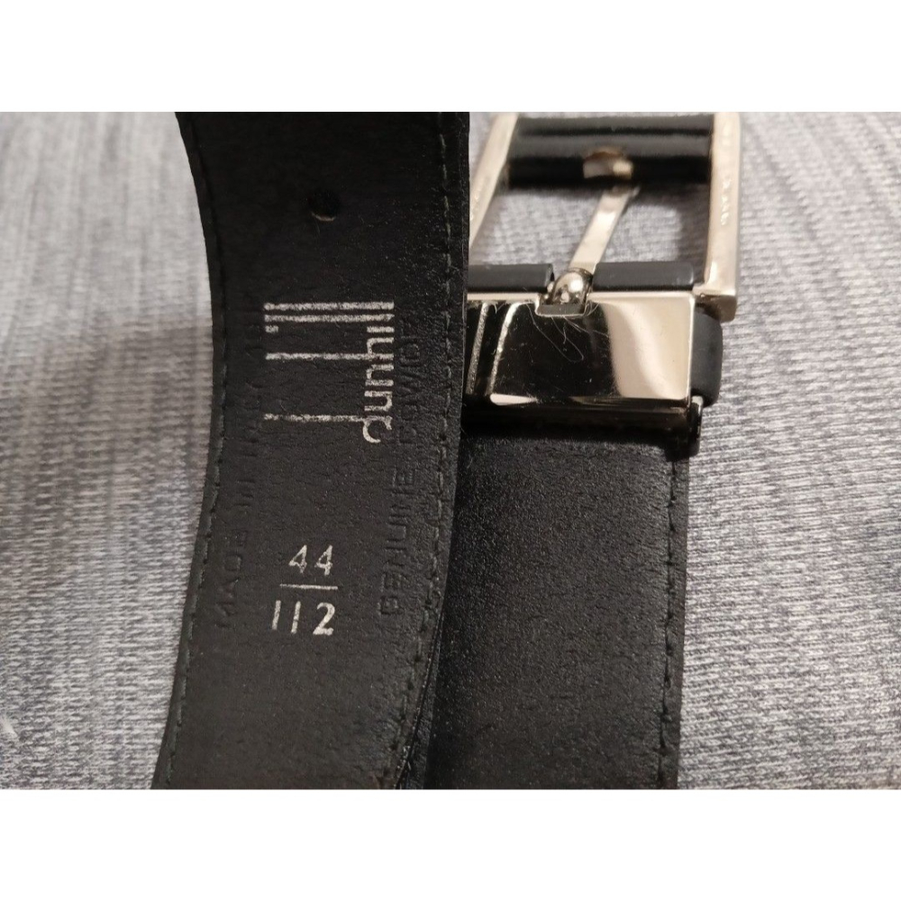 【正品/二手】dunhill 登喜路 黑色真皮皮帶｜男士皮帶｜44/112-細節圖3