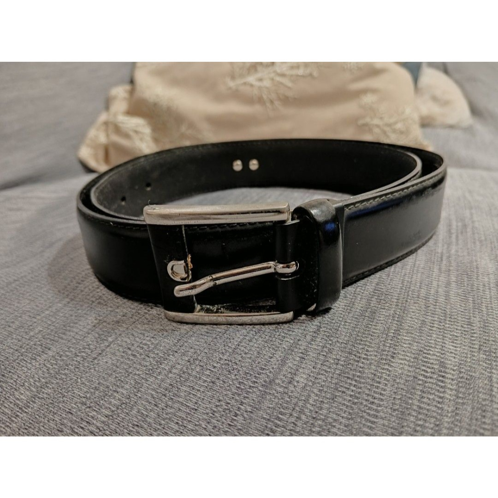 【正品/二手】dunhill 登喜路 黑色真皮皮帶｜男士皮帶｜44/112-細節圖4