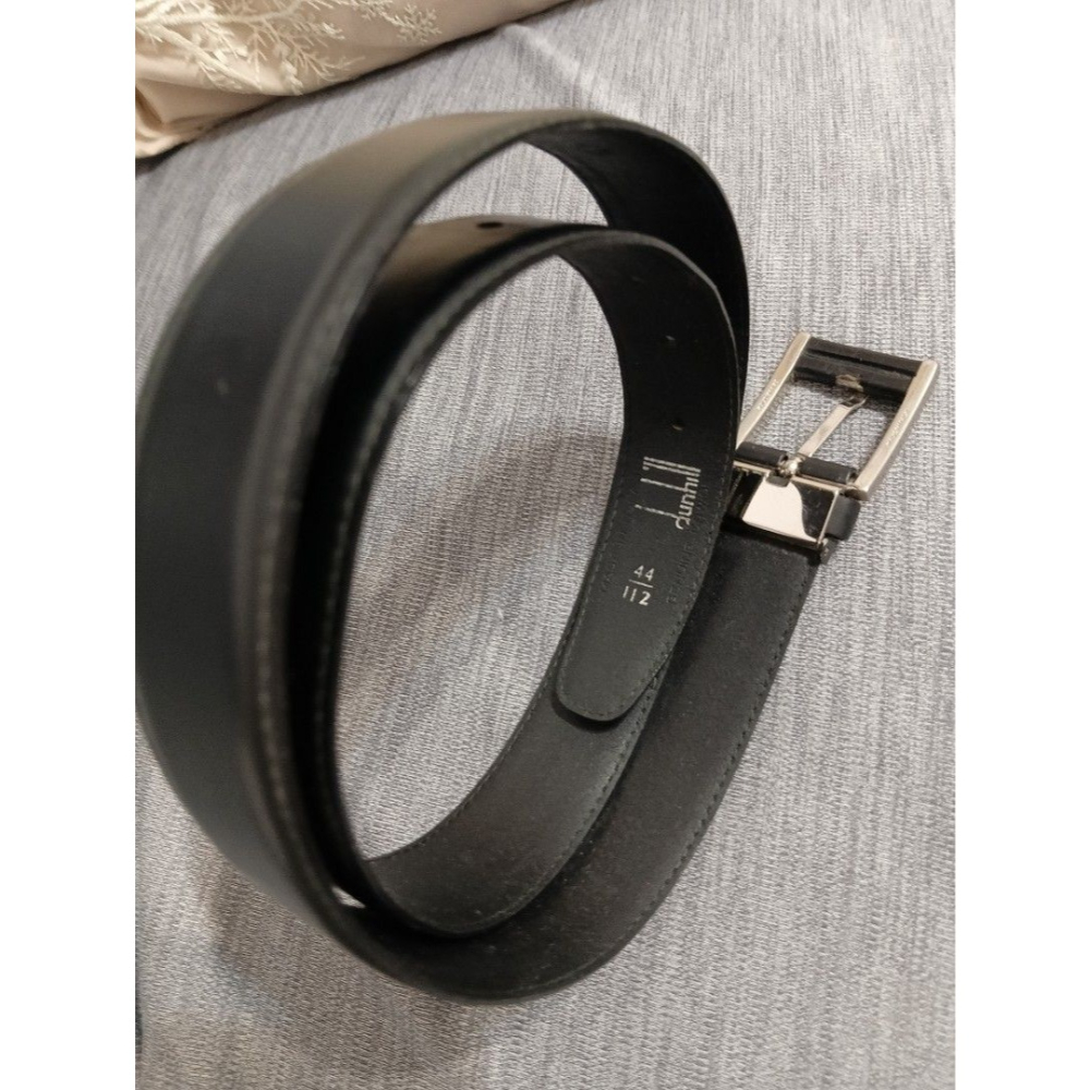 【正品/二手】dunhill 登喜路 黑色真皮皮帶｜男士皮帶｜44/112-細節圖6