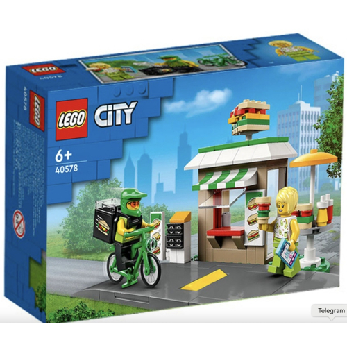 <木木·仕事部屋Mu Mu Studio> 樂高 lego 40578 city 三明治店 三明治攤販 外送員 外送機車