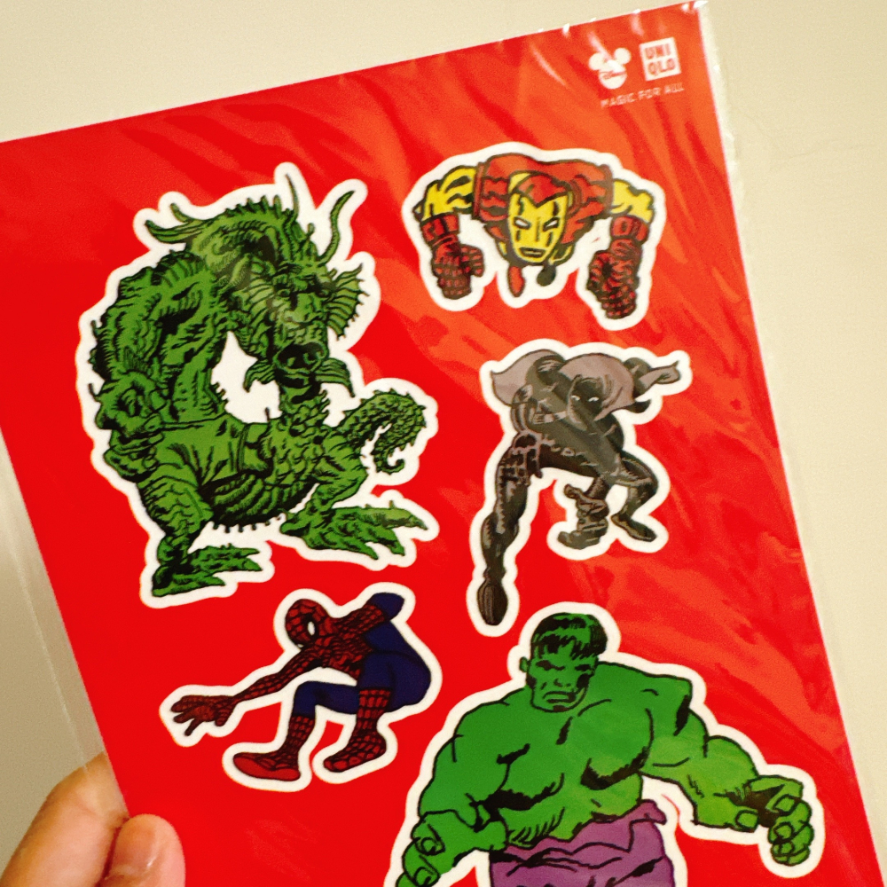 <木木·仕事部屋 Mu Mu Studio> Uniqlo Marvel 漫威 聯名 貼紙 蜘蛛人 鋼鐵人 浩克 貼紙-細節圖4